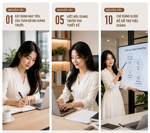 Nguyên tắc thiết kế bài thuyết trình chuyên nghiệp bằng AI